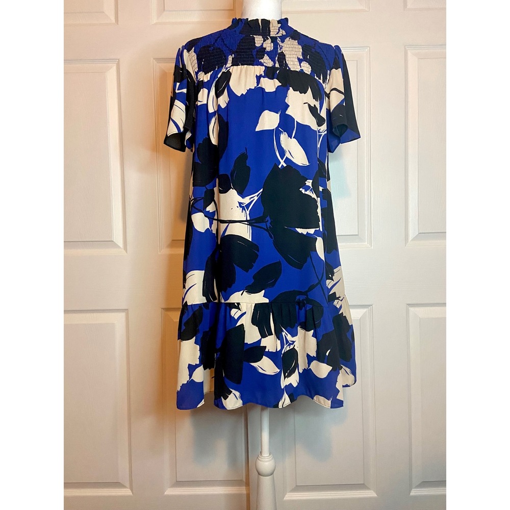 Sugarlips Anthem Floral Yare Smocked High Neck Cocktail Mini Dress NWT Romantic